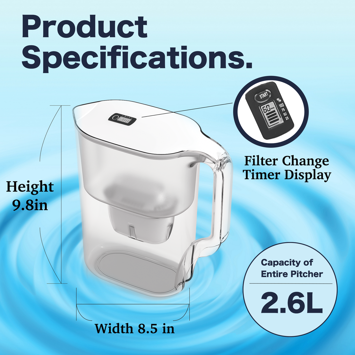 GALLEIDO WATER FILTER PITCHER (No Subscription)